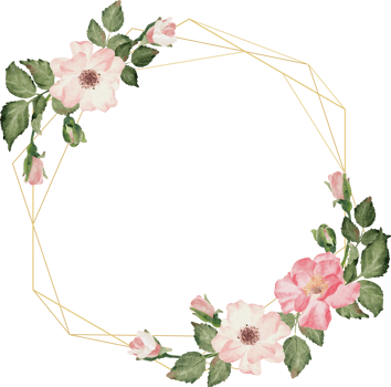watercolor blooming rose branch flower bouquet wreath frame png
