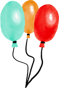 colorful balloon watercolor painted png