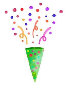 colorful confetti watercolor painted png