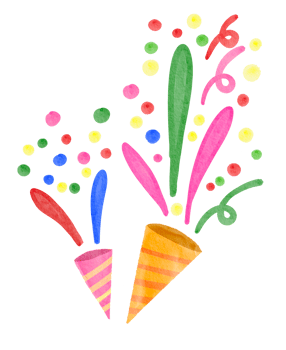colorful confetti watercolor painted png