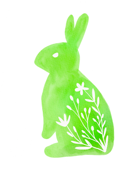 Colorful easter watercolor painted png