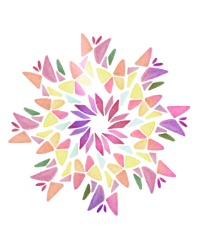 flower mandala watercolor painted png