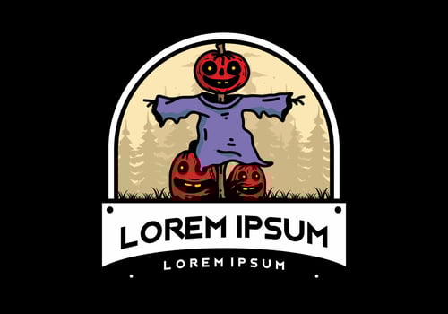Scary halloween pumpkin illustration design vector