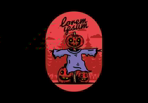 Scary halloween pumpkin illustration design vector