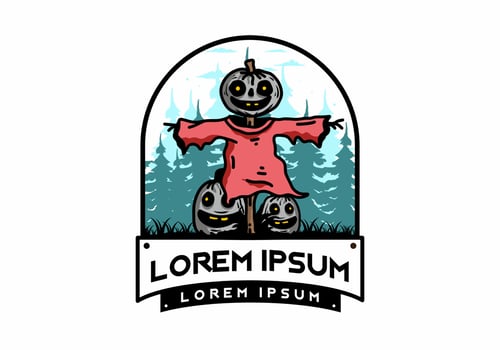 Scary halloween pumpkin illustration design vector