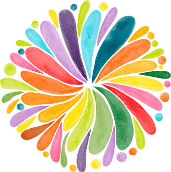 Colorful mandala watercolor painted png
