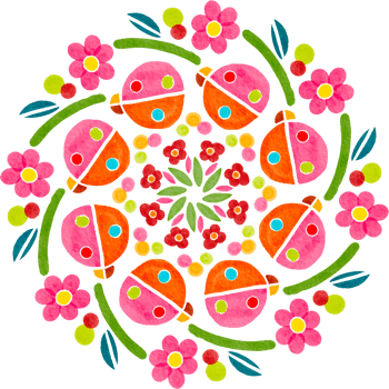 flower mandala watercolor painted png