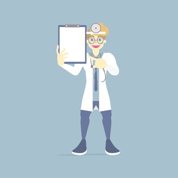 male doctor and blank template text box, health care concept for hospital, flat, design, vector, illustration cartoon character design vector