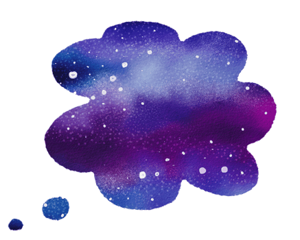 galaxy watercolor painted png