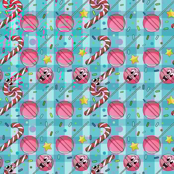 Sweet candy and lollipop seamless pattern vector
