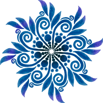 blue mandala watercolor painted png