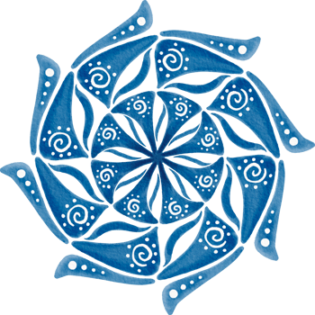 blue mandala watercolor painted png