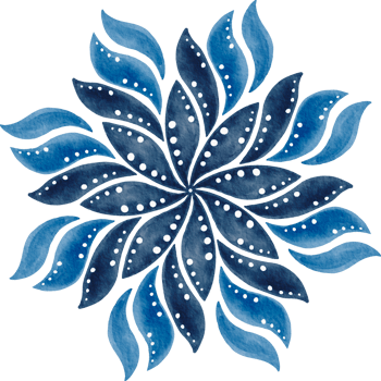 blue mandala watercolor painted png