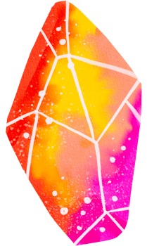 Watercolor painted crystal png