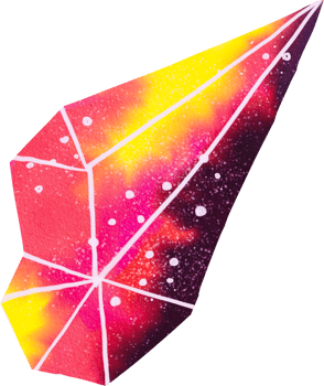 Watercolor painted crystal png