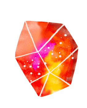 Watercolor painted crystal png