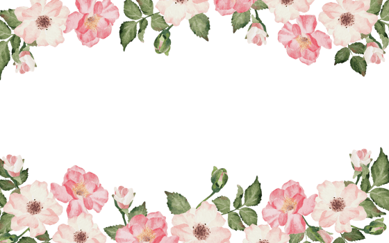 watercolor pink valentines day rose garden bouquet wreath frame png