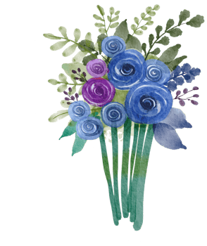 Watercolor flower bouquet png