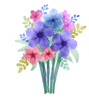 Watercolor flower bouquet png