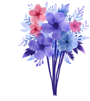 Watercolor flower bouquet png