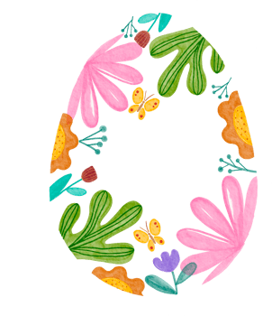 easter egg watercolor painted png