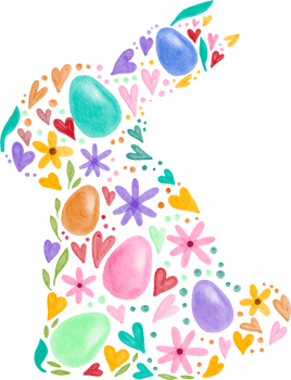 Rabbit easter watercolor painted png