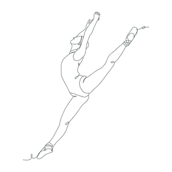 continuous line illustration of ballet dancer vector