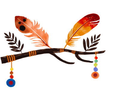 bohemian feather watercolor painted png