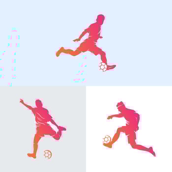 Set of football players logo design vector