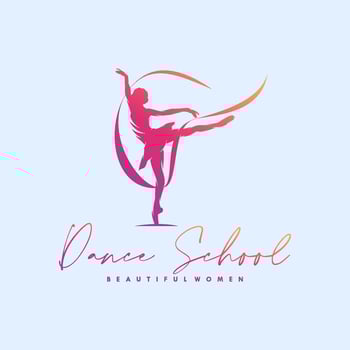 Rhythmic gymnastics with ribbon logo design vector