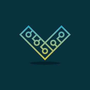 Letter V Circuit Modern Technology Logo vector