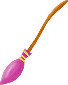 witch broom watercolor png