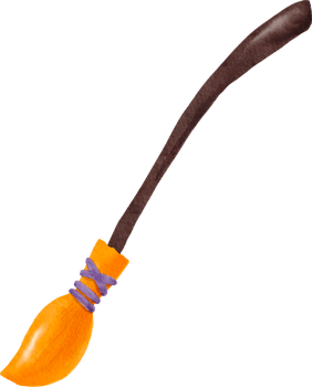 witch broom watercolor png