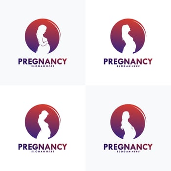 Set of Pregnancy Logo Design Vector Template