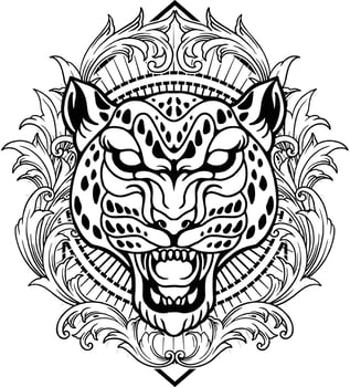 Cheetah Head Frame Silhouette vector