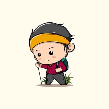 Cute cartoon kids in explorer outfit,vector design vector