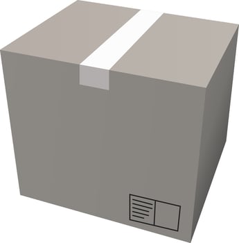 3D cardboard box isolated vector