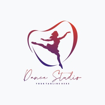 Fitness Gymnastic With Ribbon Logo Design vector