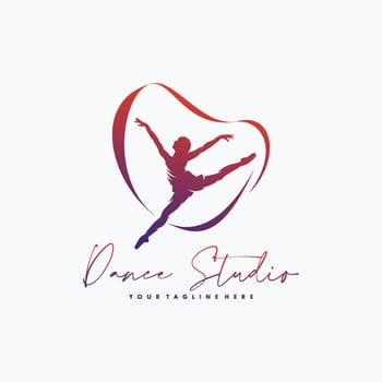 Fitness Gymnastic With Ribbon Logo Design vector