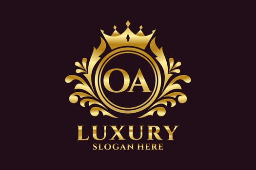 Initial OA Letter Royal Luxury Logo template in vector art for luxurious branding projects and other vector illustration.