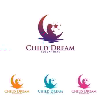 Colorful Child Dream Logo Design Template vector