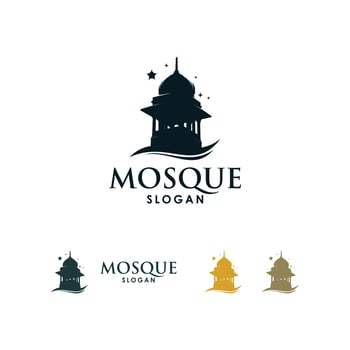 Islamic Mosque logo template set design vector
