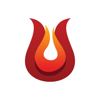 red fire flame logo design vector