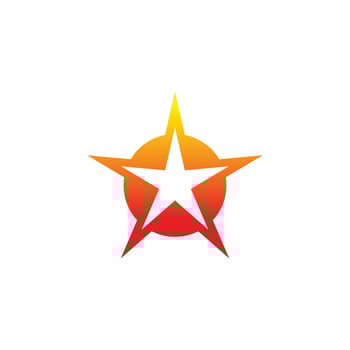 circle red star logo design vector