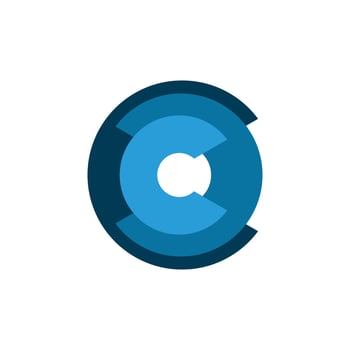 blue circle letter c logo design vector