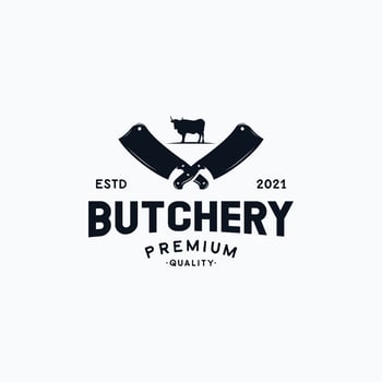 Butcher shop logo vector illustration