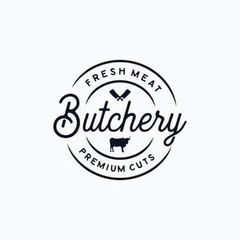 Butcher shop logo vector illustration