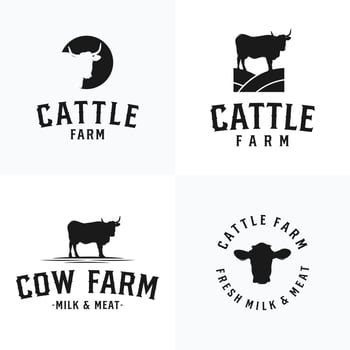 Set of cattle farm logo vector illustration