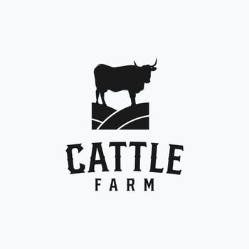 farm icon, cattle farm logo vector illustration design