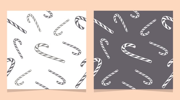 monochrome vector seamless pattern. candy canes pattern. perfect for wrapping paper, fabric, or wall paper